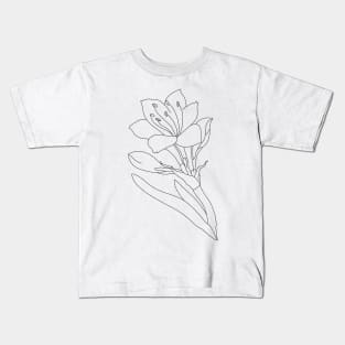 lily flower - minimalist drawing Kids T-Shirt